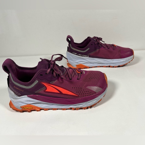 Altra Shoes - SOLD Altra Women's Olympus 5 Running Shoes Vibram Trail Run Purple Orange Size 8